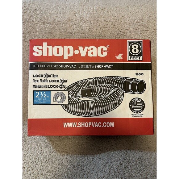 SHOP-VAC Lock On Plastic Vacuum Hose 8' Length 9050311 2.5 Inch Diameter - Picture 1 of 6